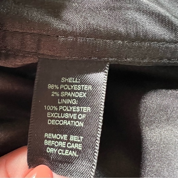 WHBM Black Satin Halter Ruffle Cocktail Dress With Pockets Size 4 - Picture 16 of 16